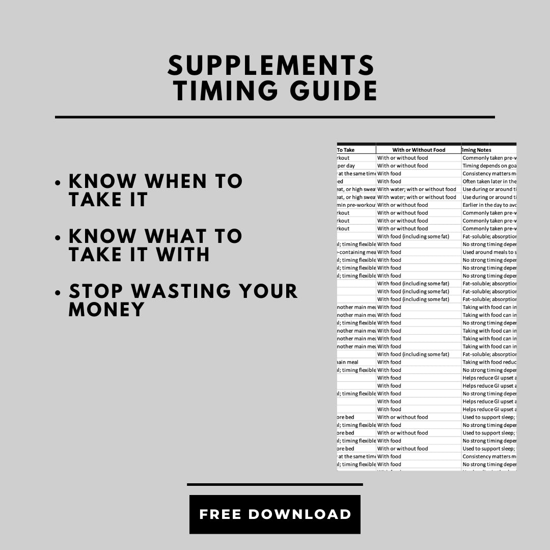 Optimal Timing Protocol for Supplements